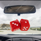 3" X 3" Classic Fuzzy Dice, Red (Pair)